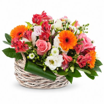 Coloured flowers Basket